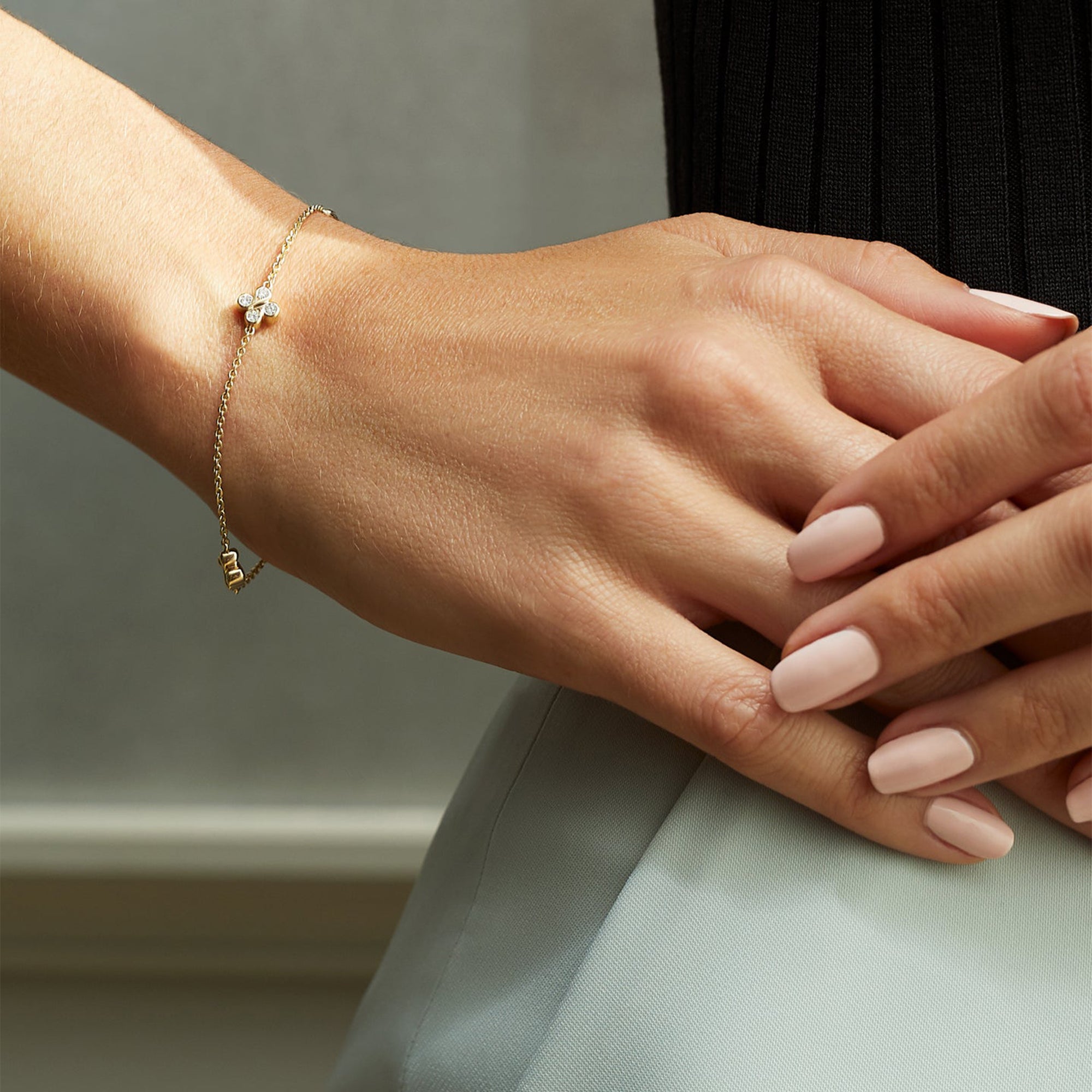 Be Boodles Yellow Gold Triple Charm Bracelet