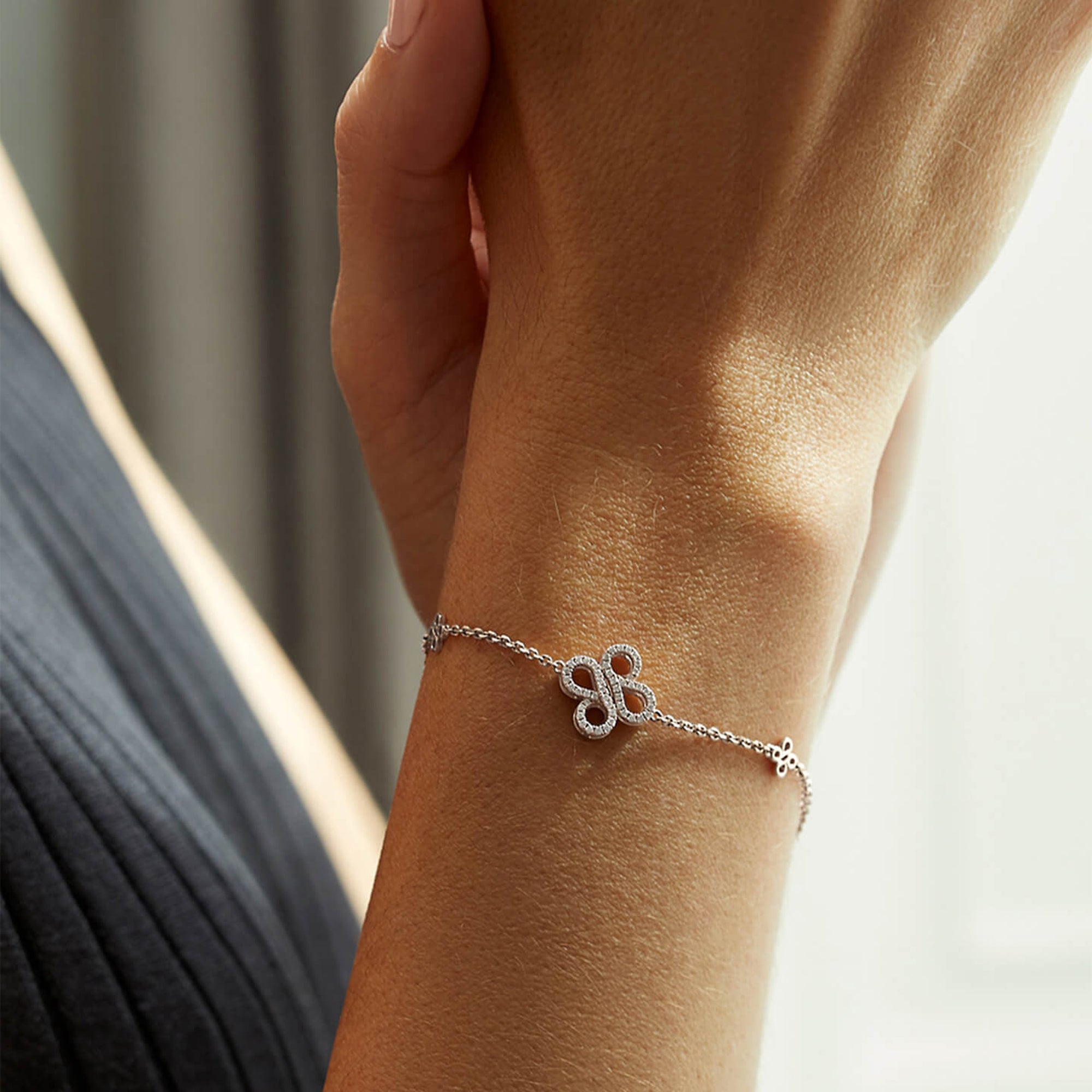 Be Boodles White Gold Charm Bracelet