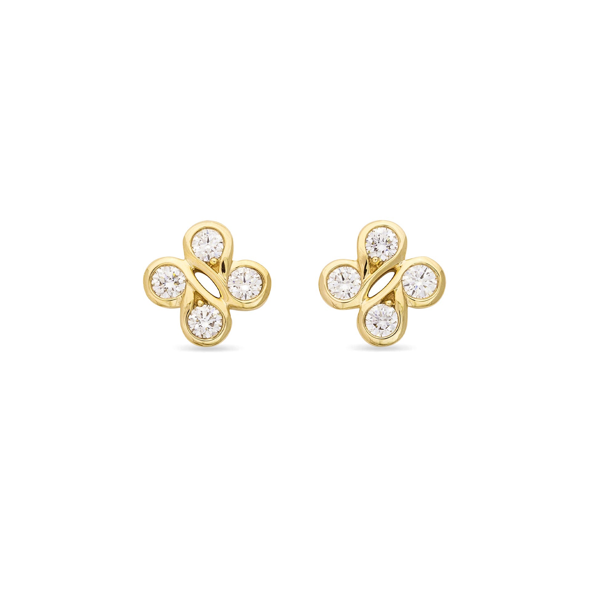 Be Boodles Yellow Gold Stud Earrings