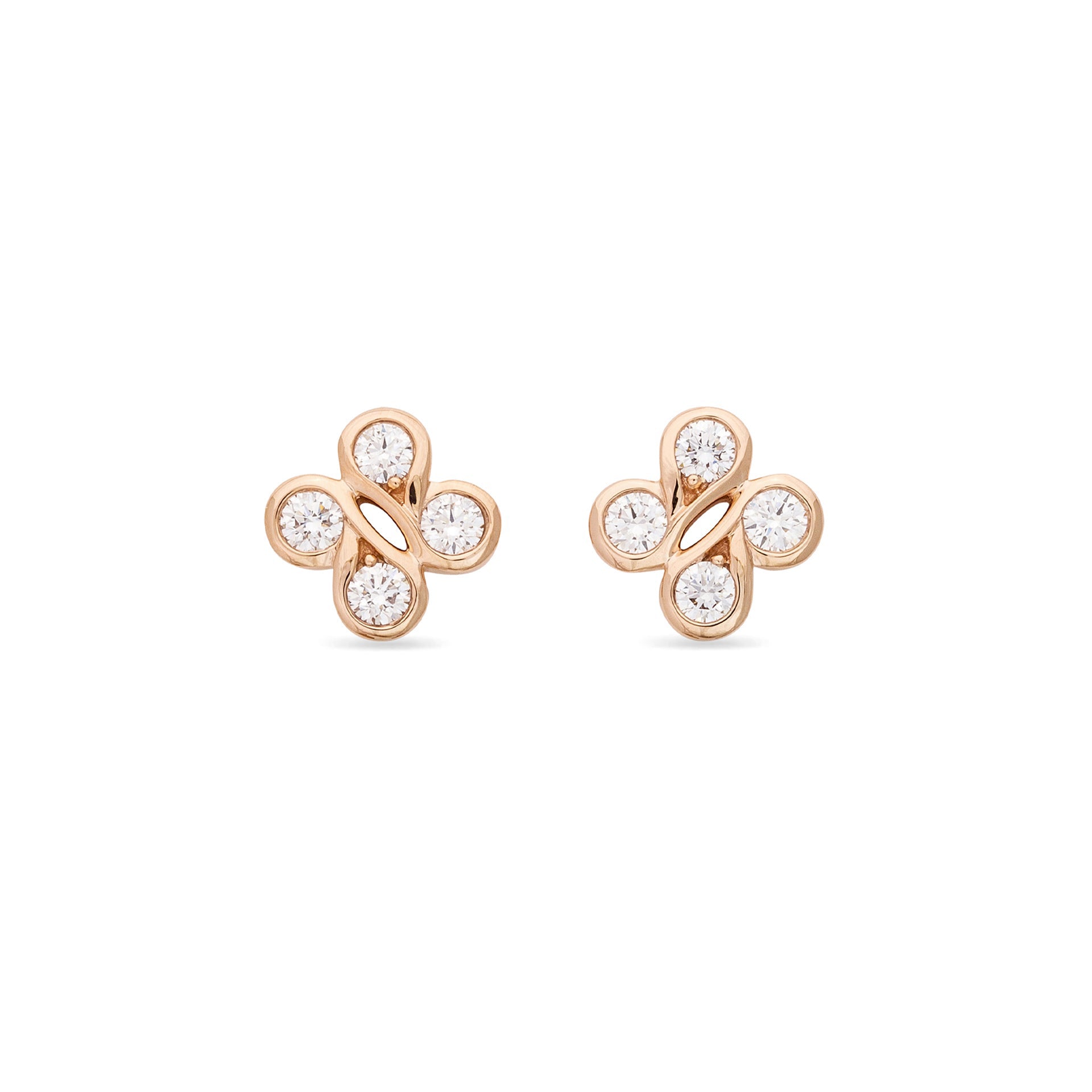 Be Boodles Rose Gold Stud Earrings