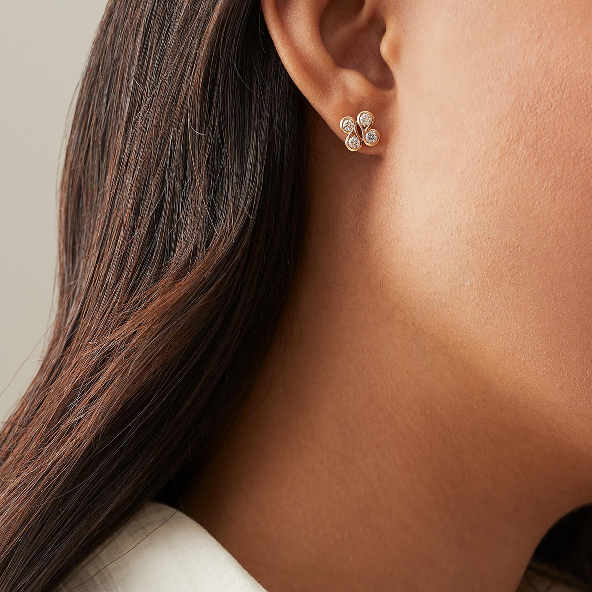 Be Boodles Rose Gold Stud Earrings