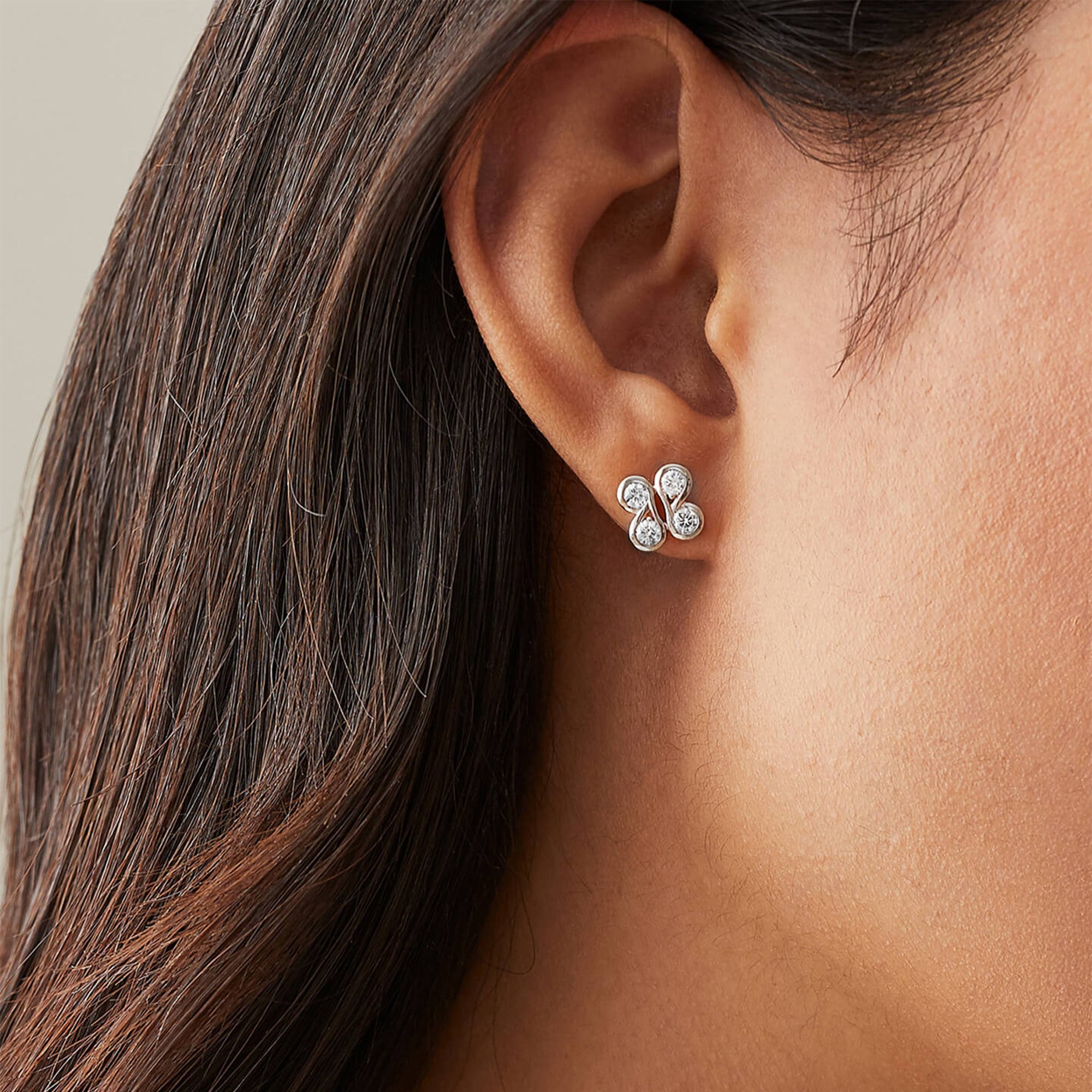 Be Boodles White Gold Stud Earrings