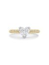 Petal Heart Yellow Gold Diamond Engagement Ring