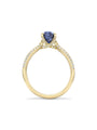 Petal Pear Cut Sapphire Yellow Gold Engagement Ring