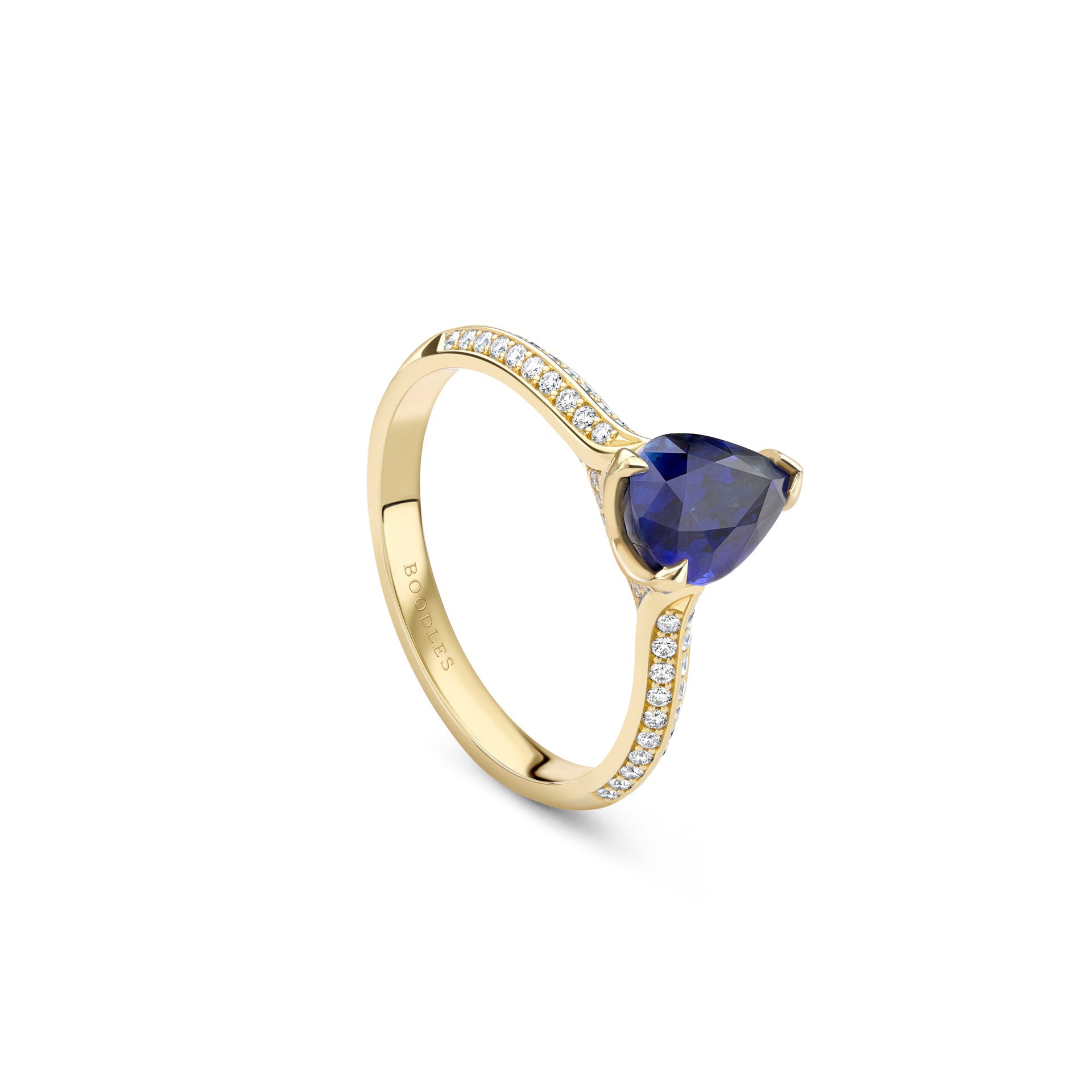 Petal Pear Cut Sapphire Yellow Gold Engagement Ring | Boodles