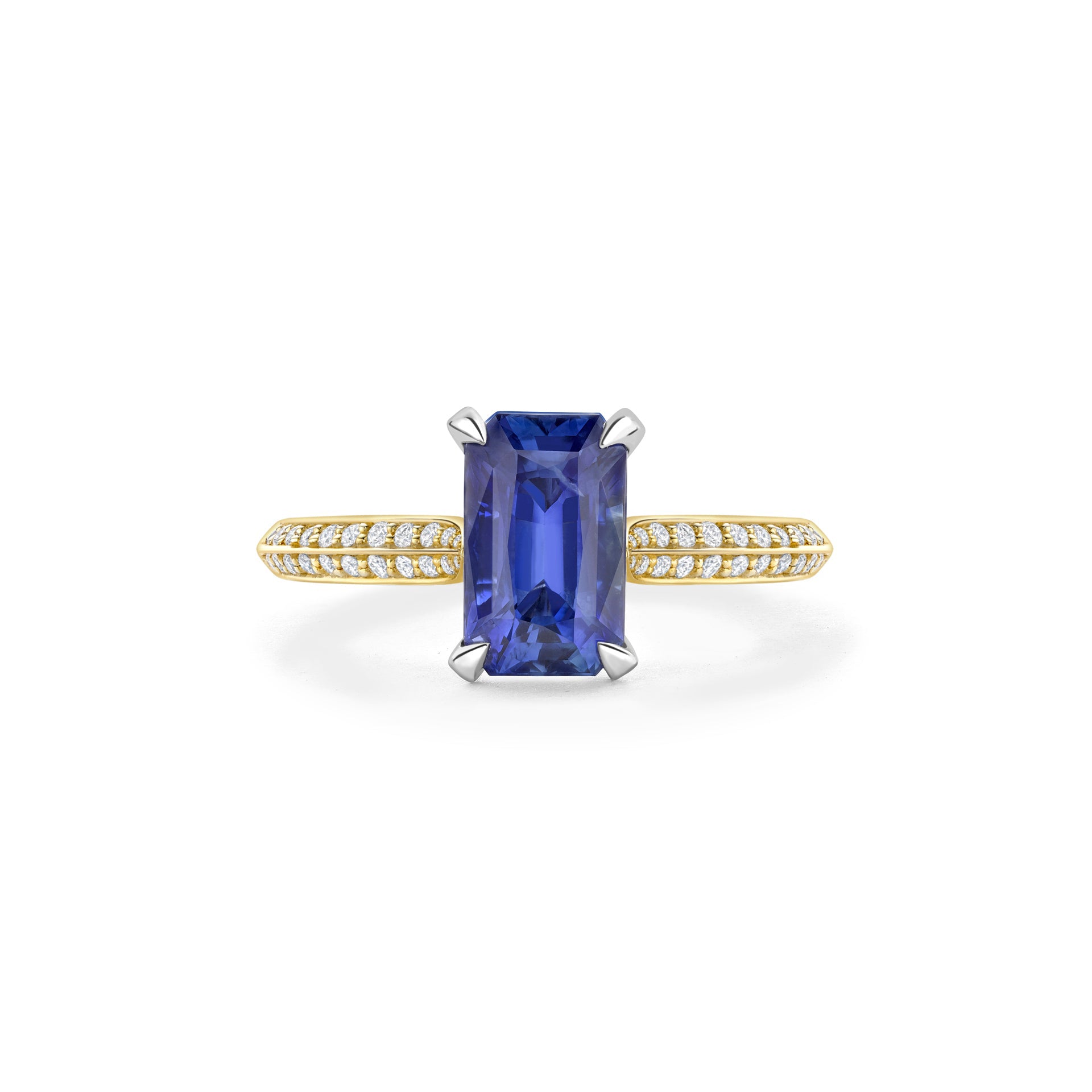 Petal Ashoka Sapphire Yellow Gold Engagement Ring