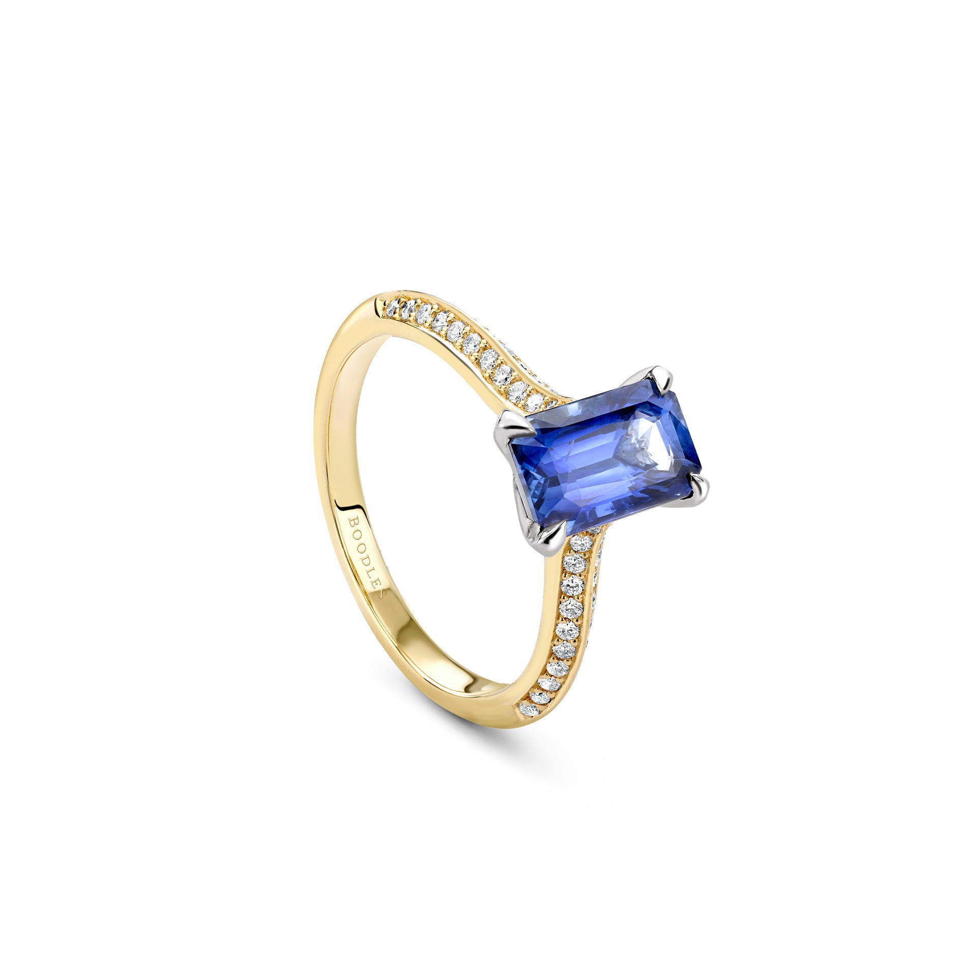 Petal Ashoka Sapphire Yellow Gold Engagement Ring