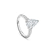 Petal Pear Cut Platinum Diamond Engagement Ring