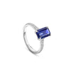 Petal Octagonal Sapphire Platinum Ring