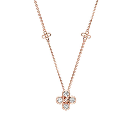 Be Boodles Mini Rose Gold Diamond Pendant