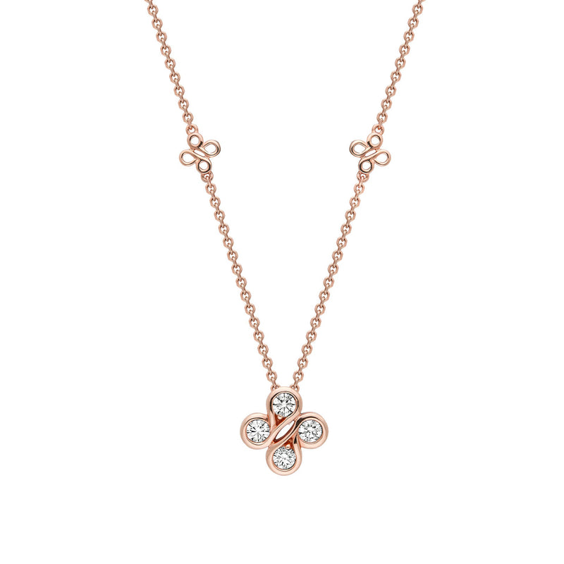 Be Boodles Mini Rose Gold Diamond Pendant