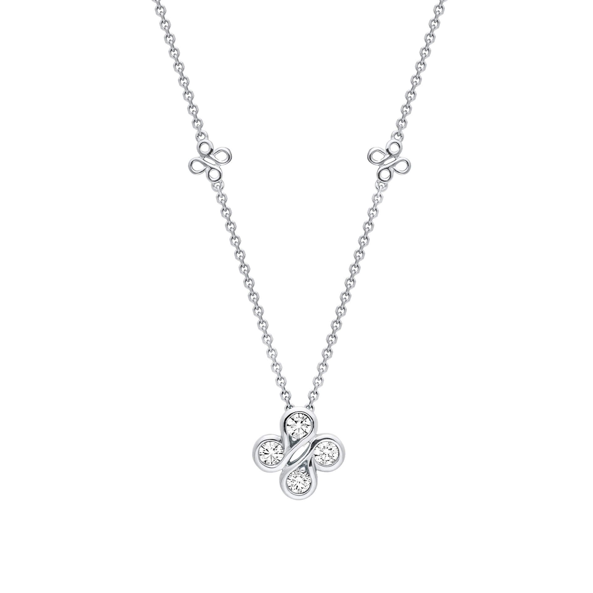 Be Boodles Mini White Gold Diamond Pendant