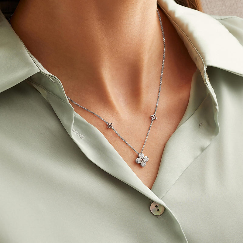 Be Boodles Mini White Gold Diamond Pendant