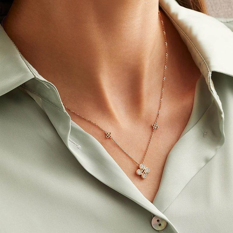 Be Boodles Mini Yellow Gold Diamond Pendant