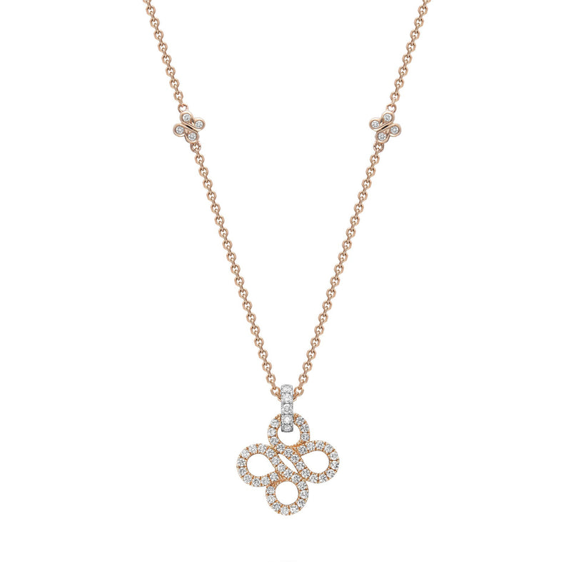 Be Boodles Pavé Rose Gold and Platinum Pendant