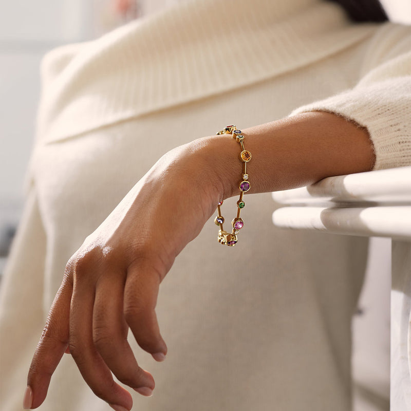 Raindance Rainbow Watercolour Yellow Gold Bracelet