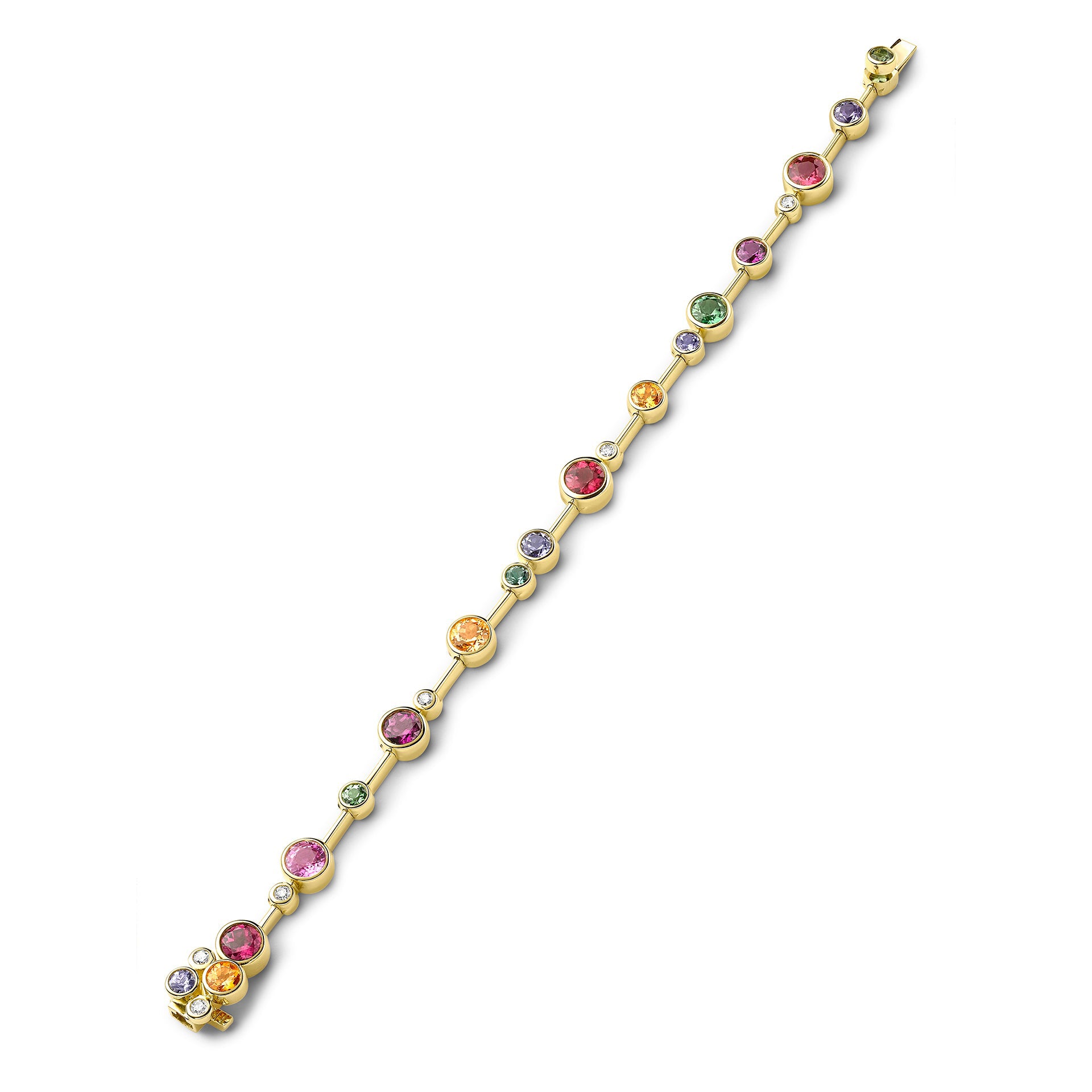Raindance Rainbow Watercolour Yellow Gold Bracelet