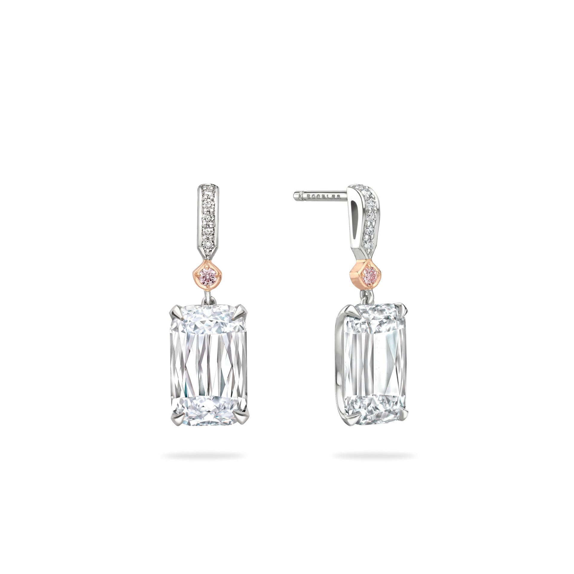 Ashoka White and Pink Diamond Drop Earrings | Boodles