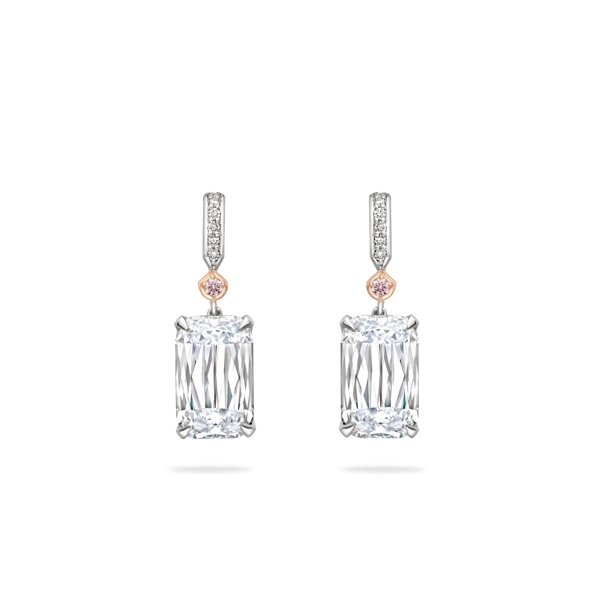 Ashoka White and Pink Diamond Drop Earrings | Boodles