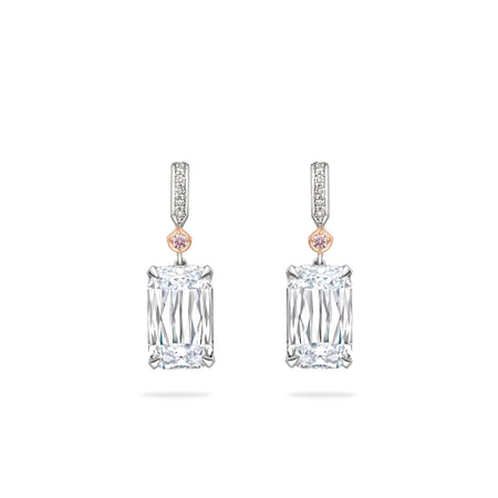 Ashoka White and Pink Diamond Drop Earrings | Boodles