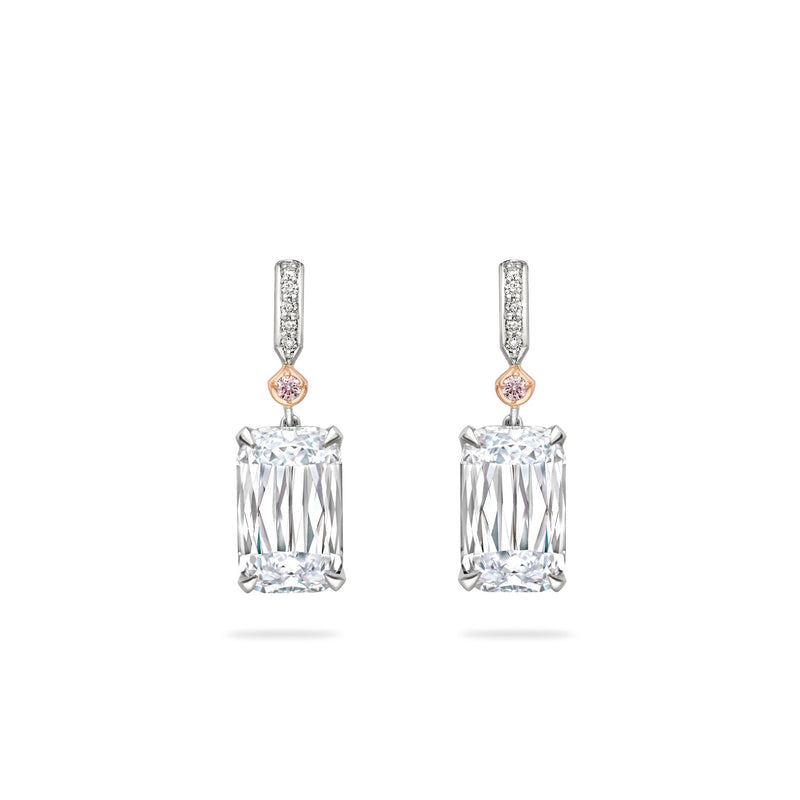 Ashoka White and Pink Diamond Drop Earrings | Boodles