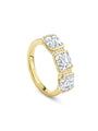 Trilogy Asscher Cut Diamond Yellow Gold Ring