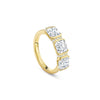 Trilogy Asscher Diamond Yellow Gold Ring