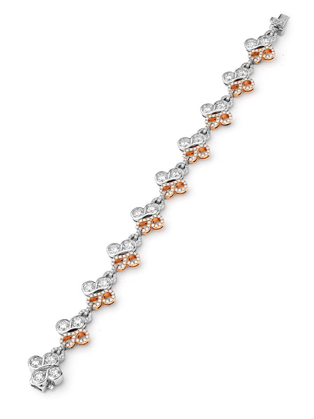 Be Boodles Large Platinum and Rose Gold Diamond Bracelet