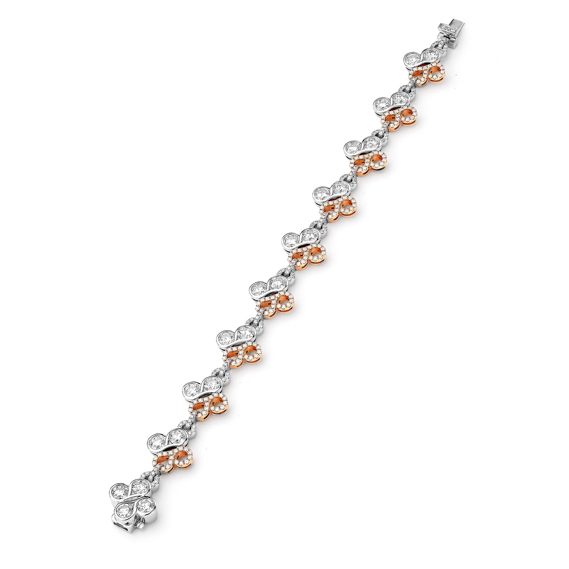 Be Boodles Mega Platinum and Rose Gold Diamond Bracelet