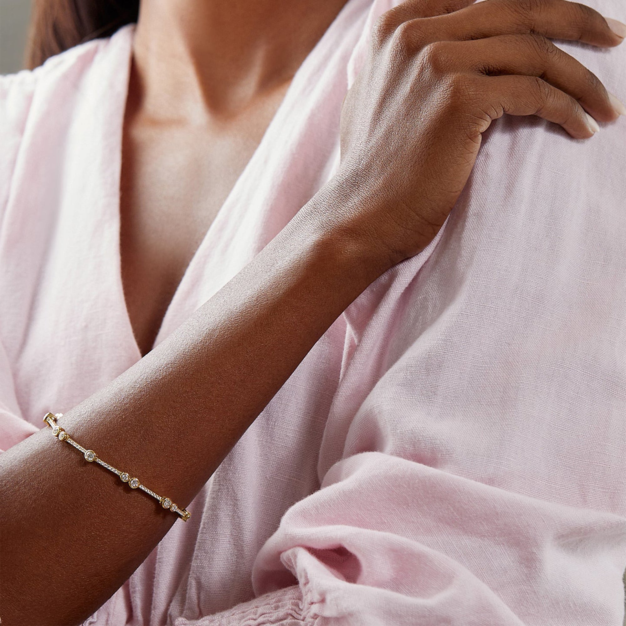 Waterfall Yellow Gold Diamond Bracelet