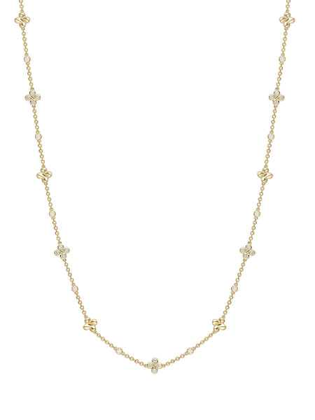 Be Boodles Medium Long Yellow Gold Diamond Necklace
