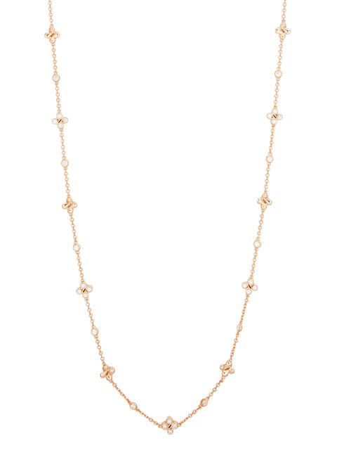 Be Boodles Medium Long Rose Gold Diamond Necklace