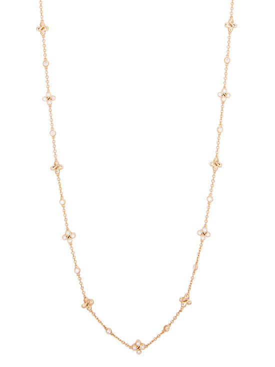 Be Boodles Medium Long Rose Gold Diamond Necklace