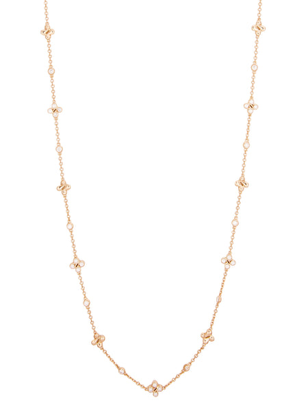 Be Boodles Medium Long Rose Gold Diamond Necklace