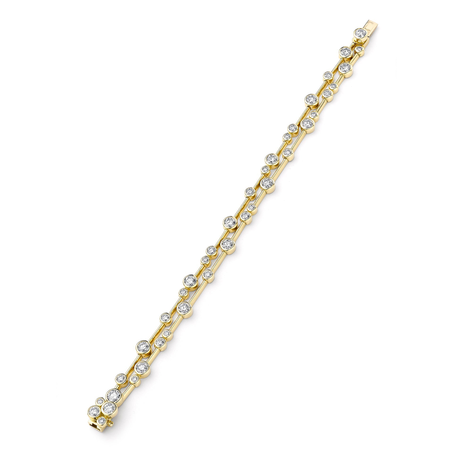 Raindance Two-Row Yellow Gold Diamond Bracelet