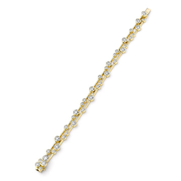 Raindance Two-Row Yellow Gold Diamond Bracelet
