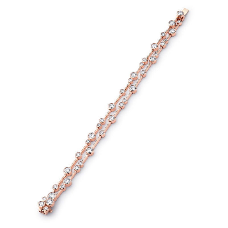Raindance Two-Row Rose Gold Diamond Bracelet