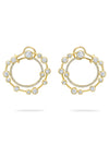 Waterfall Large Diamond Yellow Gold Hoop Earrings
