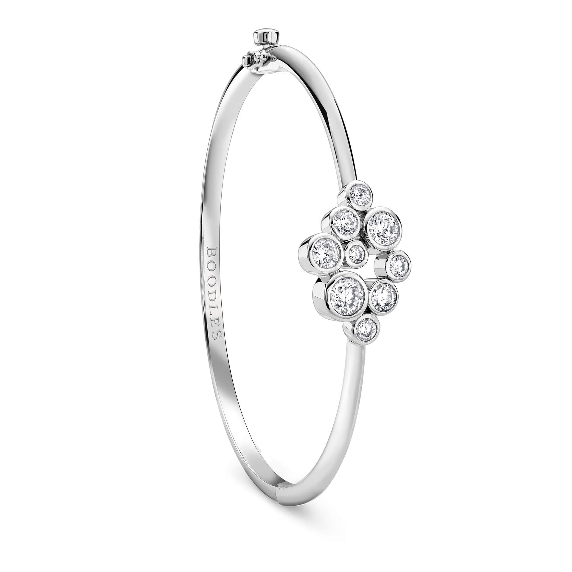 Raindance Platinum Diamond Cluster Bangle