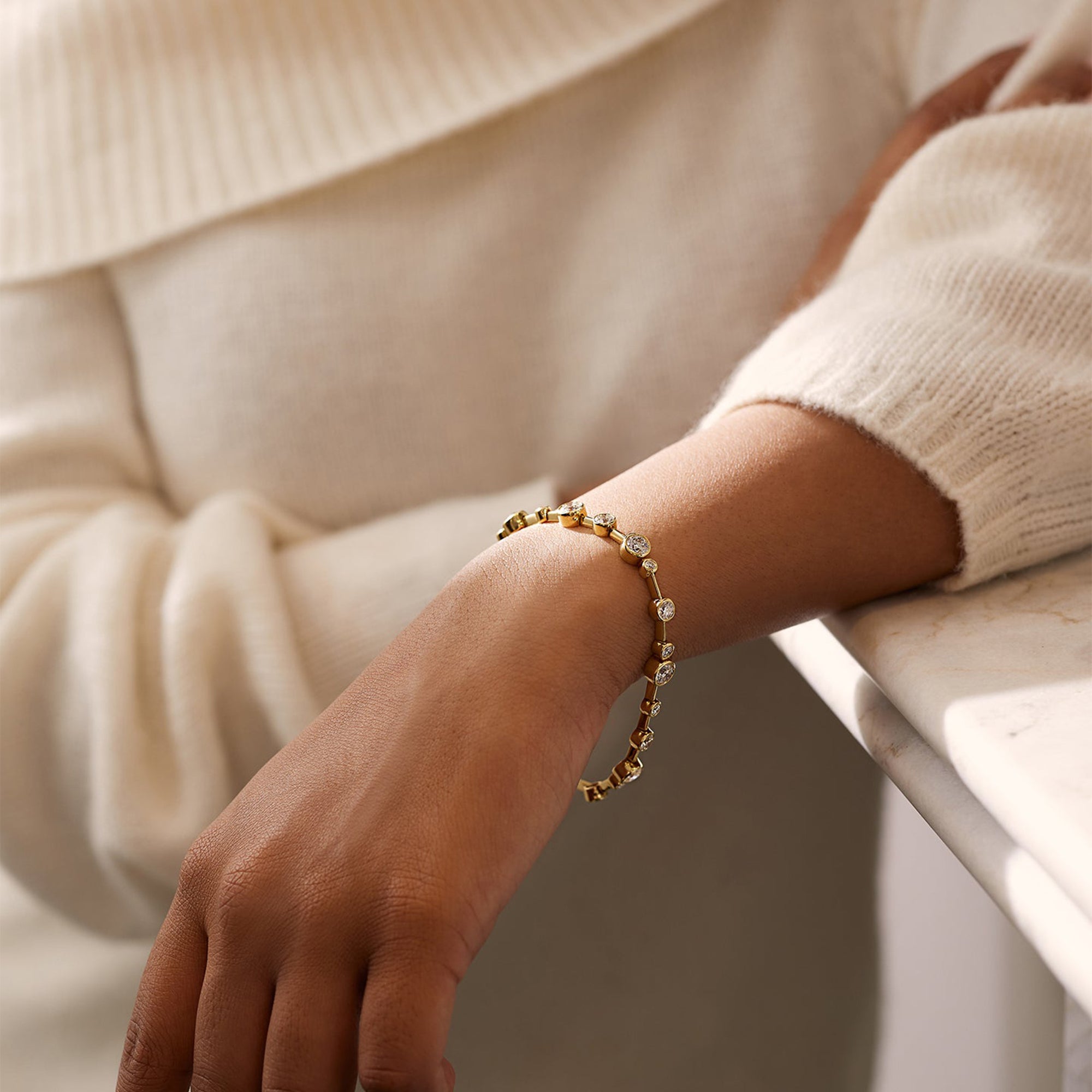 Raindance Large Yellow Gold Diamond Bracelet