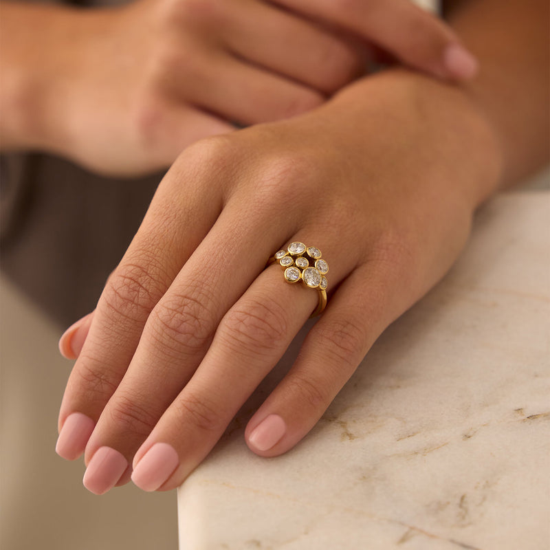 Raindance Yellow Gold Diamond Cluster Ring | Boodles