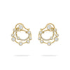 Waterfall Double Hoop Yellow Gold Earrings
