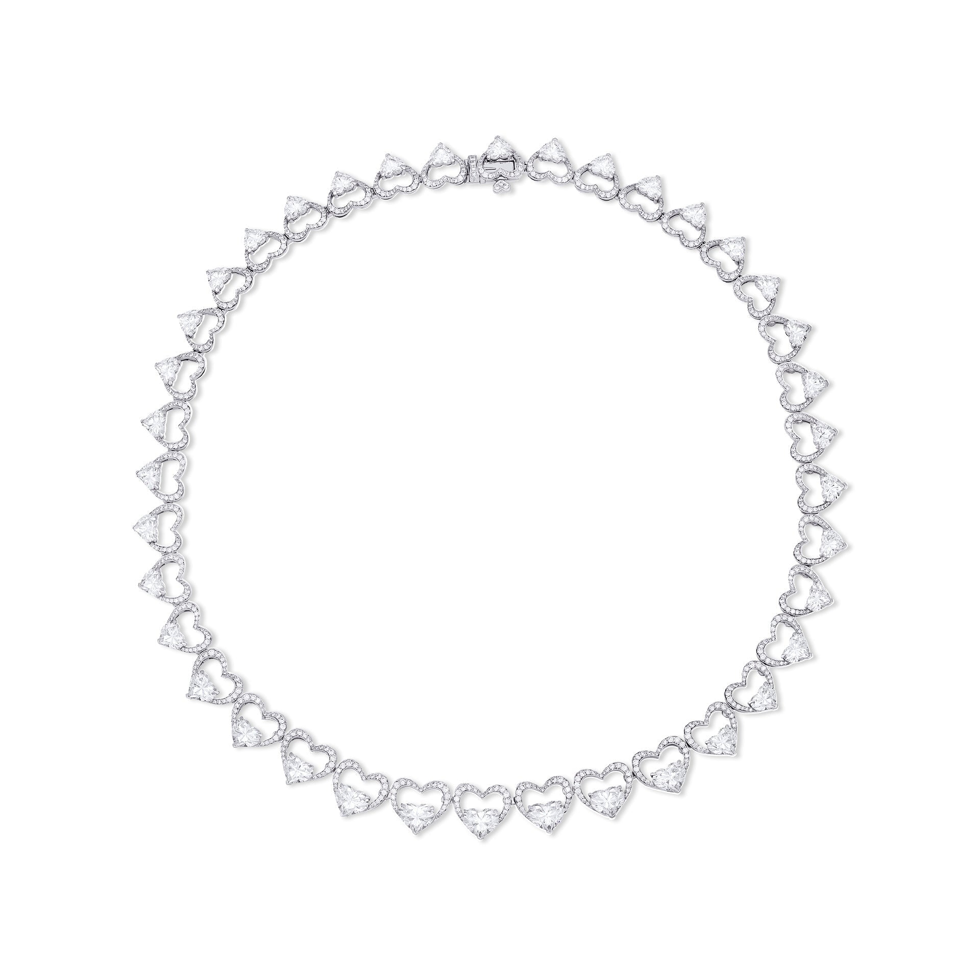 Classic Heart Diamond Platinum Necklace