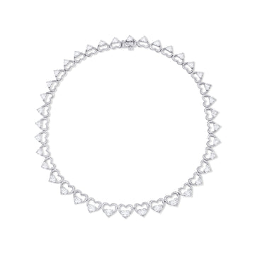Classic Heart Diamond Platinum Necklace