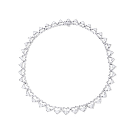 Classic Heart Diamond Platinum Necklace