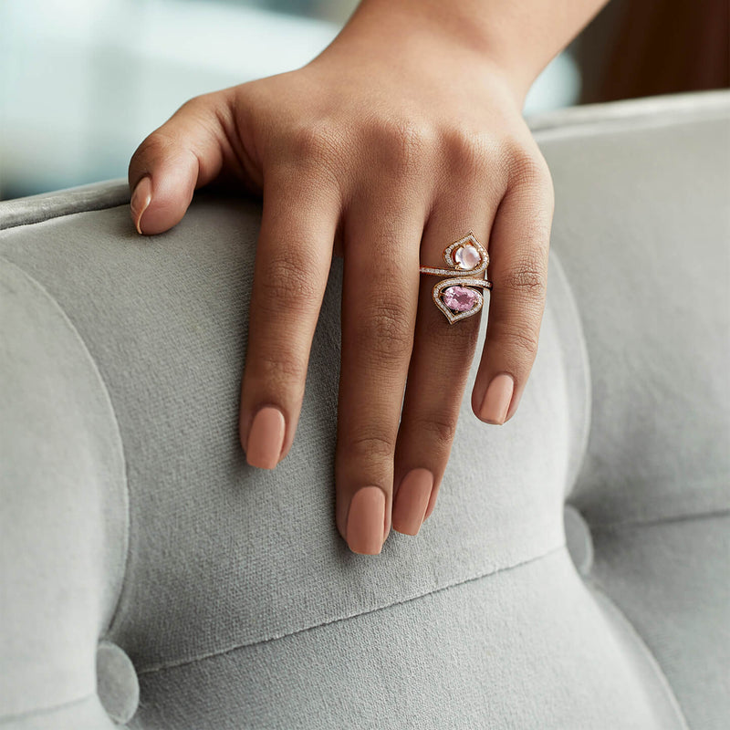 Woodland Moonstone Rose Gold Ring