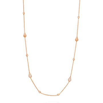 Orchard Long Multi Charm Rose Gold Necklace