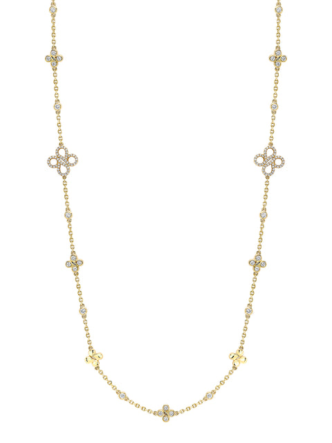 Be Boodles Medium Long Motif Yellow Gold Diamond Necklace
