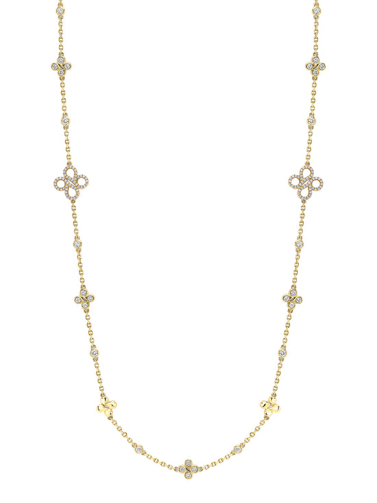 Be Boodles Medium Long Motif Yellow Gold Diamond Necklace