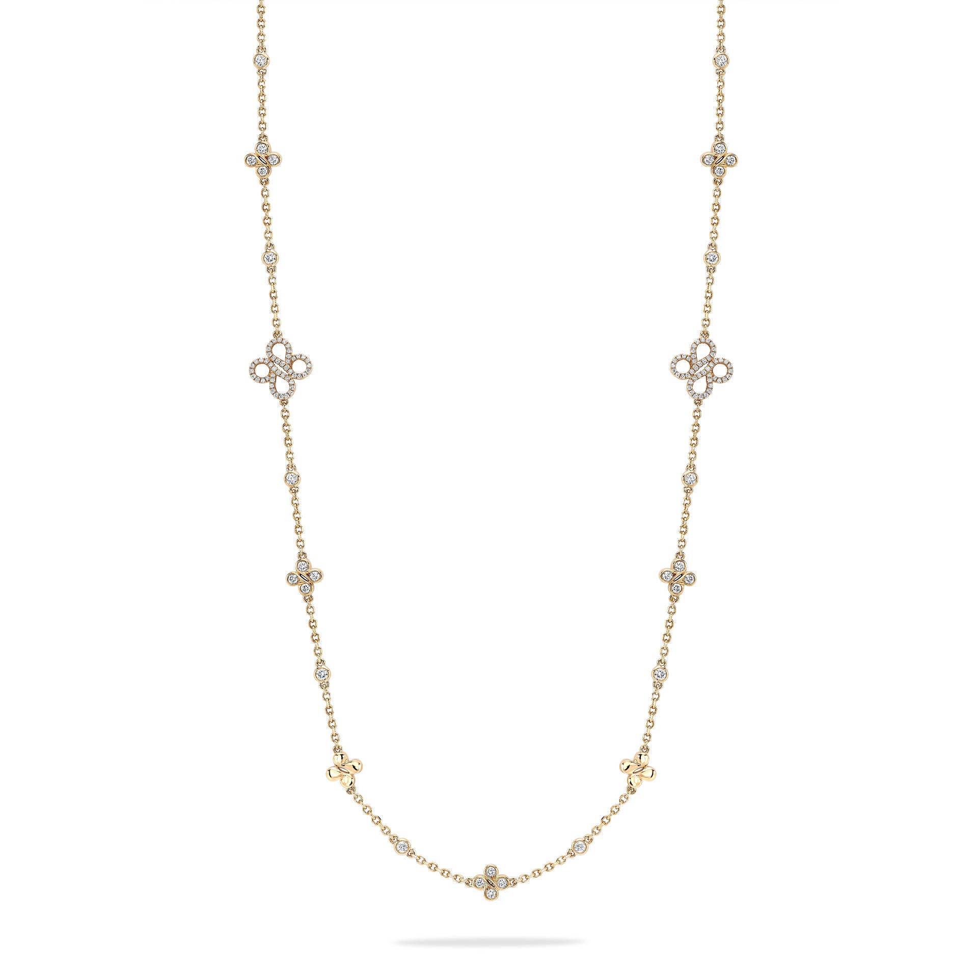 Be Boodles Medium Long Rose Gold Diamond Necklace | Boodles